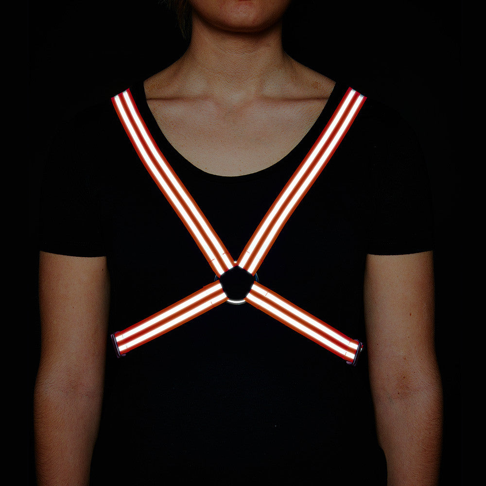 Reflective Cycling Harness - Fluro Orange