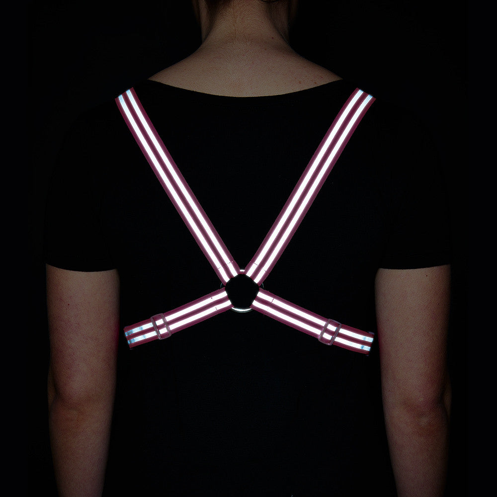 Reflective Cycling Harness - Fluro Pink