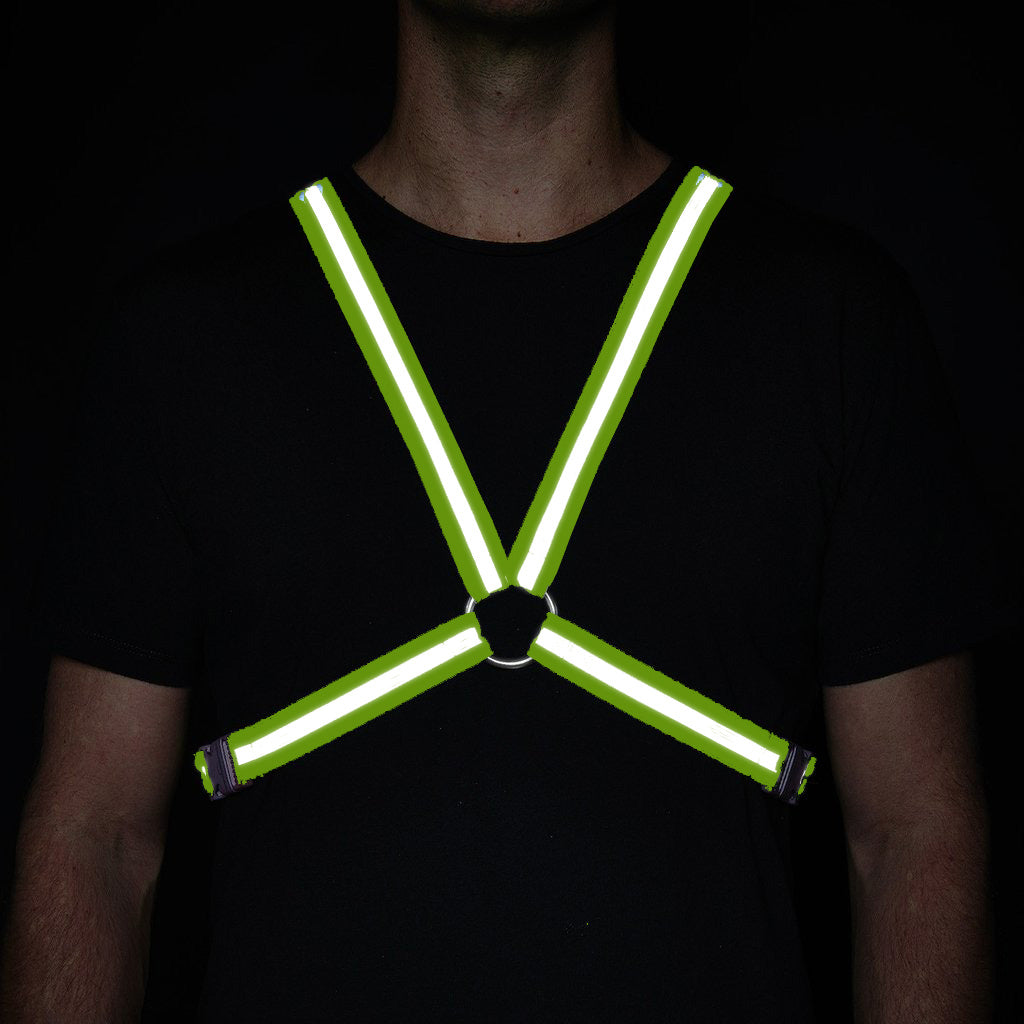 Reflective Cycling Harness - Fluro yellow / Audax