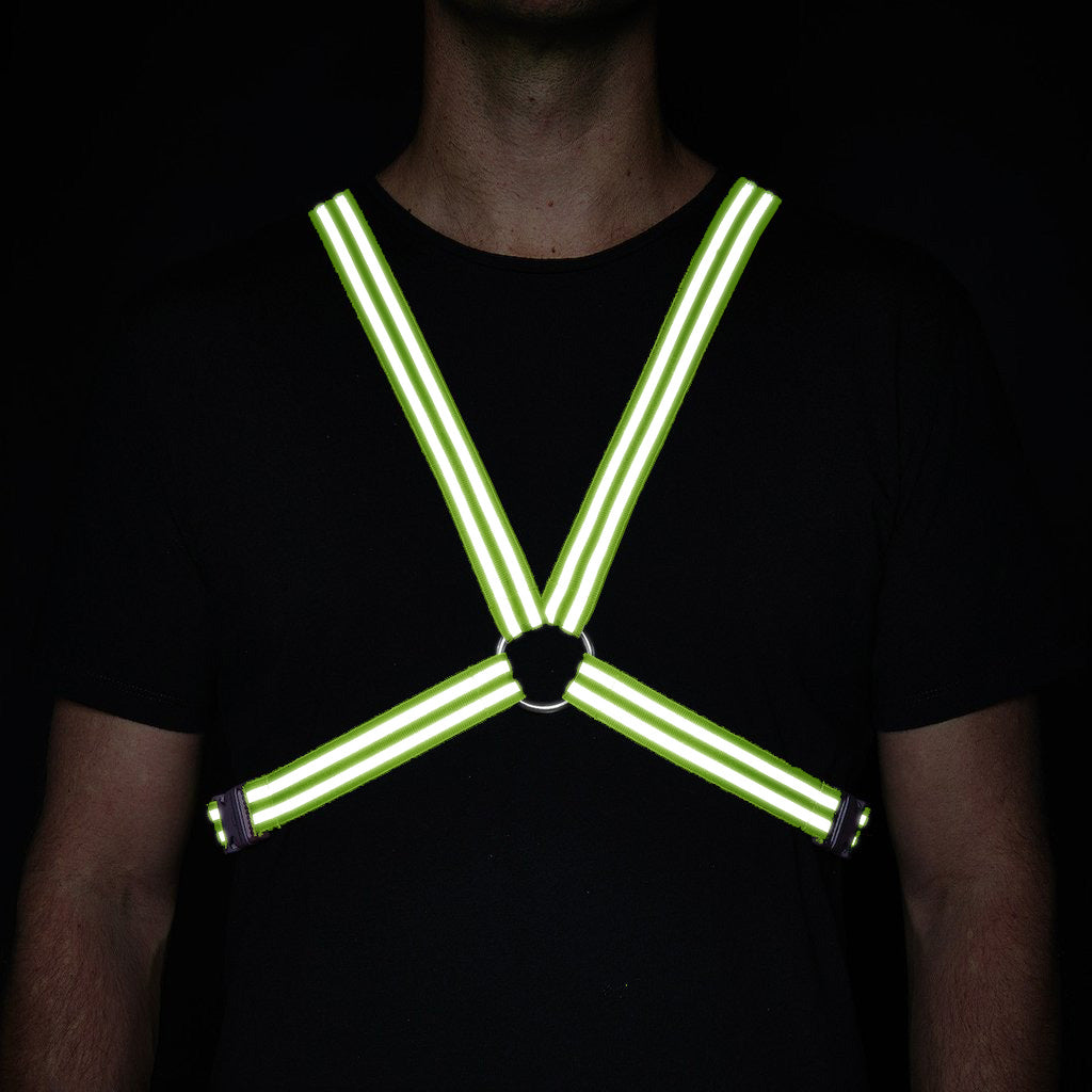 Reflective Cycling Harness - Fluro Yellow