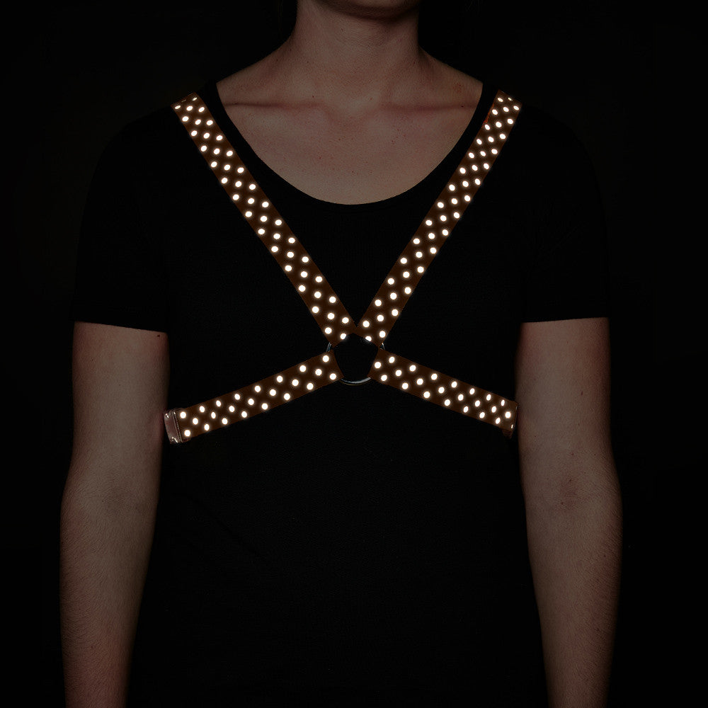 Reflective Cycling Harness - Dot Tangerine