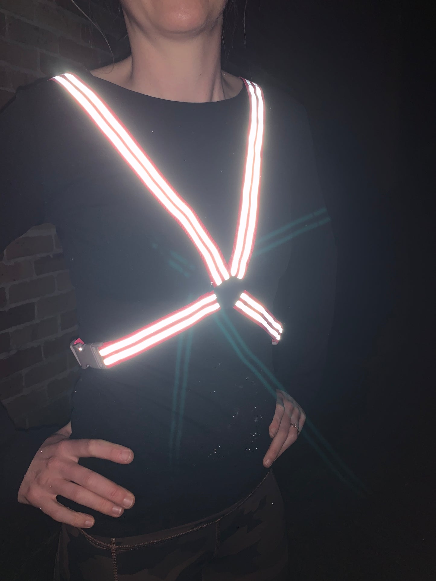 Reflective Cycling Harness - Fluro Pink