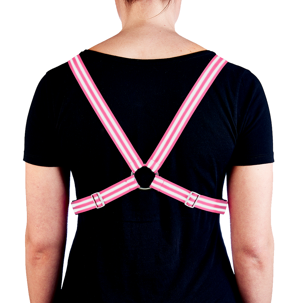 Reflective Cycling Harness - Fluro Pink