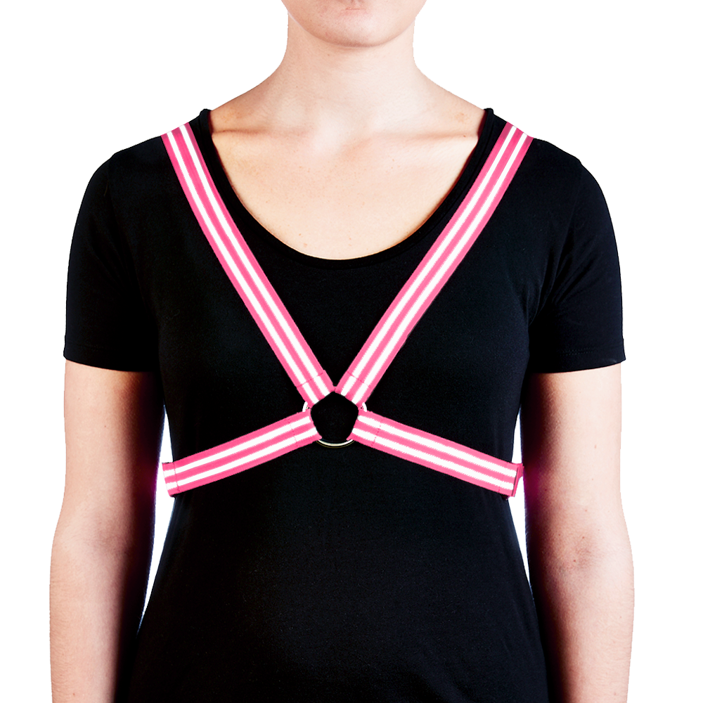 Reflective Cycling Harness - Fluro Pink