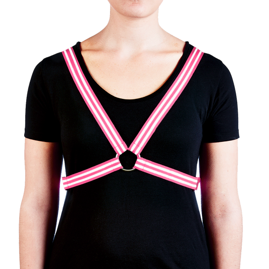 Reflective Cycling Harness - Fluro Pink