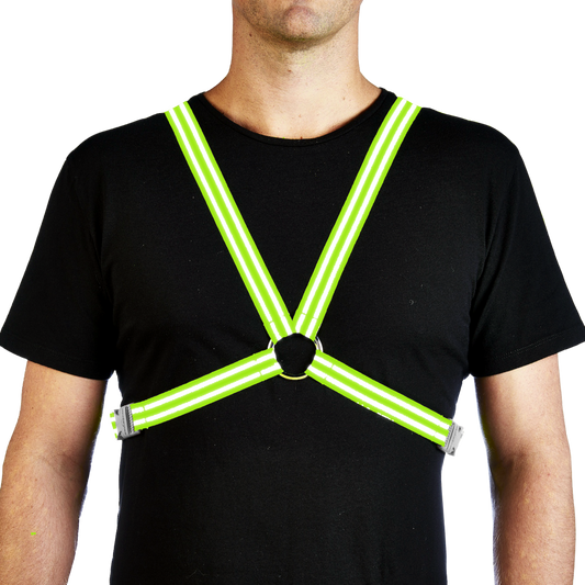 Reflective Cycling Harness - Fluro Yellow