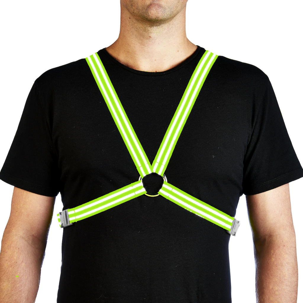 Reflective Cycling Harness - Fluro Yellow