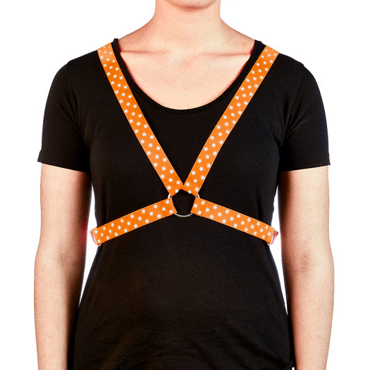 Reflective Cycling Harness - Dot Tangerine