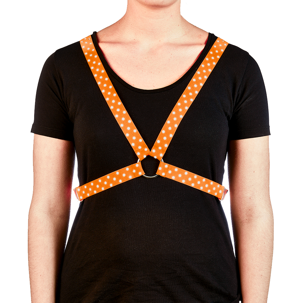 Reflective Cycling Harness - Dot Tangerine